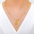 Distinct Paisley Filigree Necklace 22k Gold Set w/Bracelet