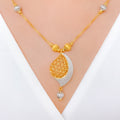 Distinct Paisley Filigree Necklace 22k Gold Set w/Bracelet