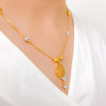 Distinct Paisley Filigree Necklace 22k Gold Set w/Bracelet