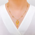 Attractive Wirework 22k Gold Necklace Set w/Bracelet