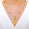 Attractive Wirework 22k Gold Necklace Set w/Bracelet