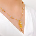 Attractive Wirework 22k Gold Necklace Set w/Bracelet