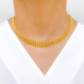 Unique Geometric Choker 22k Gold Necklace Set
