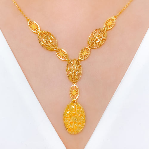 Chic Long Oval 22k Gold Set