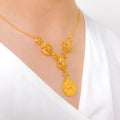 Radiant Open Dome 22k Gold Necklace Set