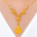 Beautiful Leaf 22k Gold Necklace Set