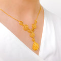 Beautiful Leaf 22k Gold Necklace Set