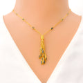 22k-gold-bold-ebony-black-cz-charm-necklace