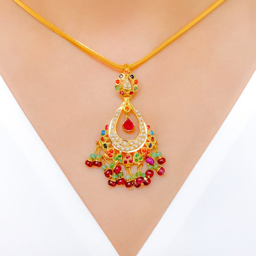 Vibrant Petite Multi-Gem Pendant Set