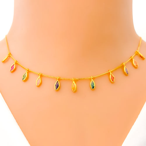 22k-gold-vibrant-leaf-accented-cz-charm-necklace