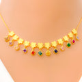 22k-gold-reflective-heart-adorned-cz-charm-necklace