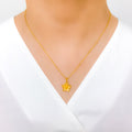 IN-STORE PROMO - 22k Fancy Floral Gold Pendant With Chain 5