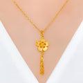IN-STORE PROMO - 22k Fancy Floral Gold Pendant + Earrings 1