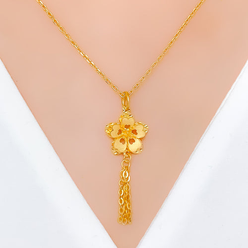IN-STORE PROMO - 22k Fancy Floral Gold Pendant + Earrings 1