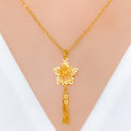 IN-STORE PROMO - 22k Fancy Floral Gold Pendant + Earrings 4