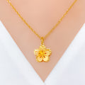 IN-STORE PROMO - 22k Fancy Floral Gold Pendant + Earrings 5