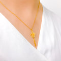 IN-STORE PROMO - 22k Fancy Floral Gold Pendant With Chain 4