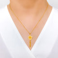 IN-STORE PROMO - 22k Fancy Floral Gold Pendant With Chain 2