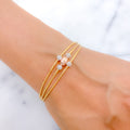 Reflective Three-Tone 22k Gold Wire Bracelet