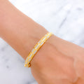 Ritzy Beaded Dual Sided Two-Tone 22k Gold Bangle