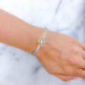 Modern White 18k Gold Diamond Bangle Bracelet