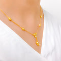 Fancy Dual Tassel 22k Gold Necklace