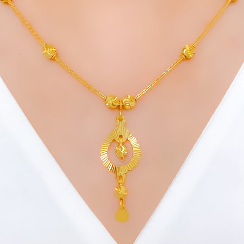 Open Floral Drop 22k Gold Necklace