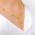 Open Floral Drop 22k Gold Necklace