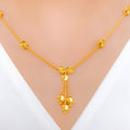 Chic Hanging Tassel 22k Gold Necklace