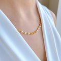 Traditional Gold Bead + Pearl Long Chain