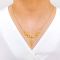 Shimmery Alternating 22k Gold Orb Necklace