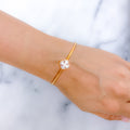 Classic Four Clover Diamond 18k Gold Bangle Bracelet