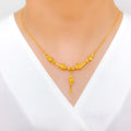 Dressy Cone Accented 22k Gold Necklace