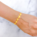 Charming Floral Link 22k Gold Bracelet