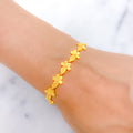 Charming Floral Link 22k Gold Bracelet