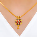 Vibrant Traditional Round 22k Gold Necklace Set