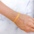 Modern Alternating Matte Finish 22k Gold Bracelet