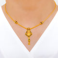 Opulent Colorful Dangling 22k Gold Necklace Set