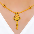 Opulent Colorful Dangling 22k Gold Necklace Set