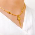 Opulent Colorful Dangling 22k Gold Necklace Set