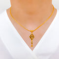 Traditional Enamel 22k Gold Necklace Set