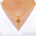 Traditional Enamel 22k Gold Necklace Set