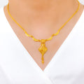 Elevated Beaded Drop 22k Gold Necklace Set