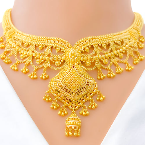 22k-gold-magnificent-intricate-dangling-tassel-necklace-set