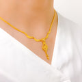 Elevated Beaded Drop 22k Gold Necklace Set