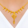 Stately Hanging Orb 22k Gold Necklace Set