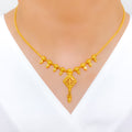 Stately Hanging Orb 22k Gold Necklace Set