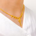 Stately Hanging Orb 22k Gold Necklace Set