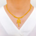 Elegant Floral 22k Gold Necklace Set