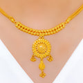 Elegant Floral 22k Gold Necklace Set